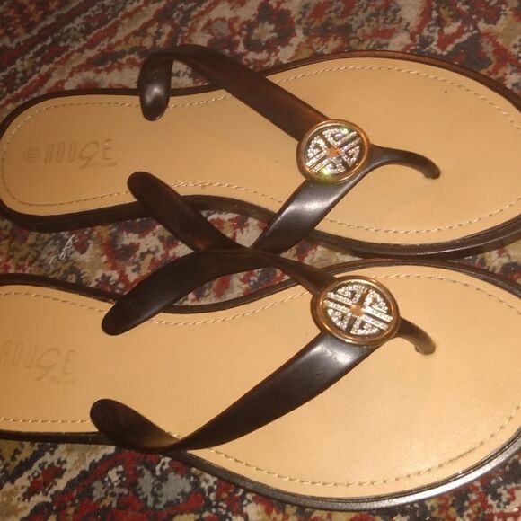 Rouge helium black and tan sandles size 10 - Picture 3 of 6